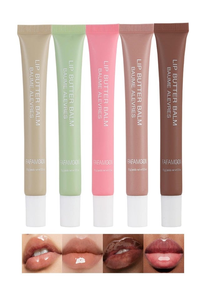 Dulele 5PCS Lip Glossy Butter Balm Set, Instant Hydrating Nourishing Lip Mask Non-Sticky Lip Balm, Soften Dry Lips and Lip Care - Image 1
